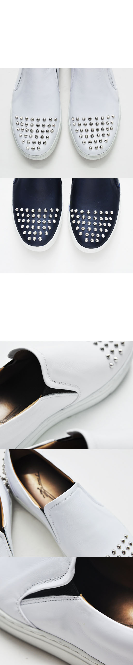 Shoes Edge Pointy Stud Cowhide SliponShoes 175 GUYLOOK Men's